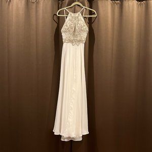 White formal gown or prom dress size 2